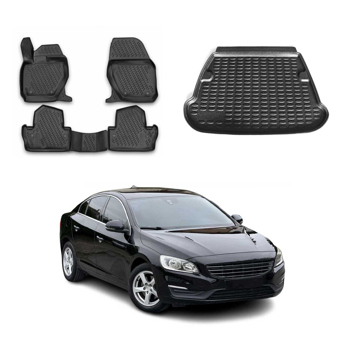 OMAC Kit Tapis de Sol et Coffre pour Volvo S60 II 2011-2018