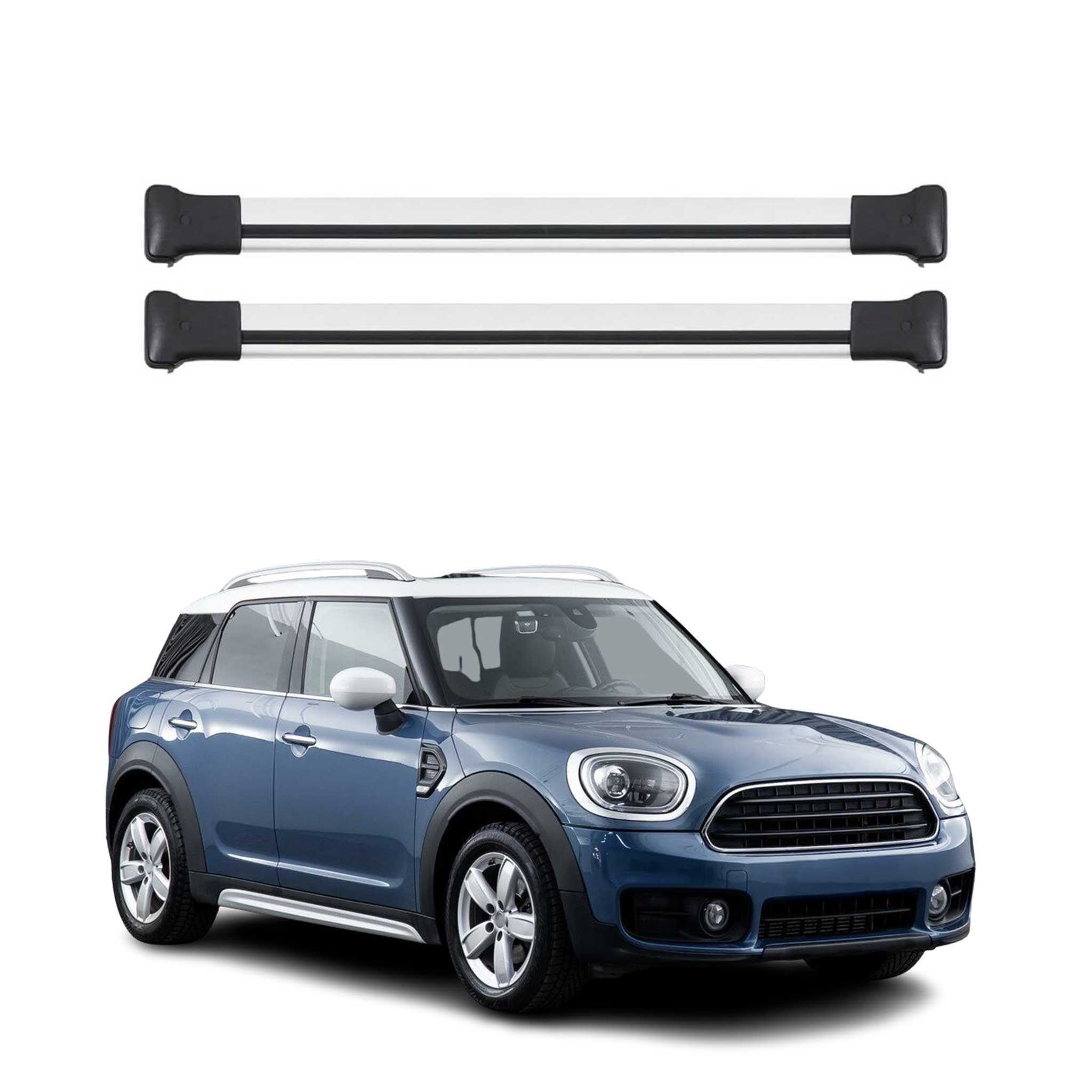 OMAC Barres de toit en aluminium pour Mini Countryman F60 2017-2023 Gris 2x TÜV