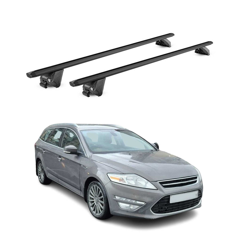 Barres de toit transversales pour Ford Mondeo SW 2012-2025 Alu Noir 2 pièces ABE