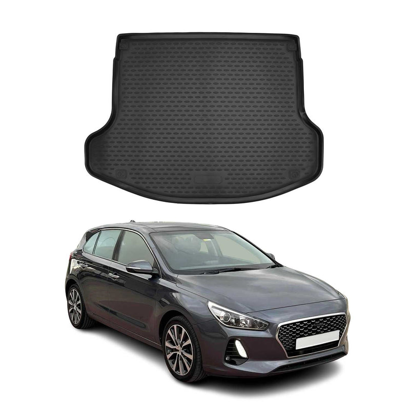 OMAC Tapis de coffre pour Hyundai i30 Fastback 2020-2025 en caoutchouc Noir