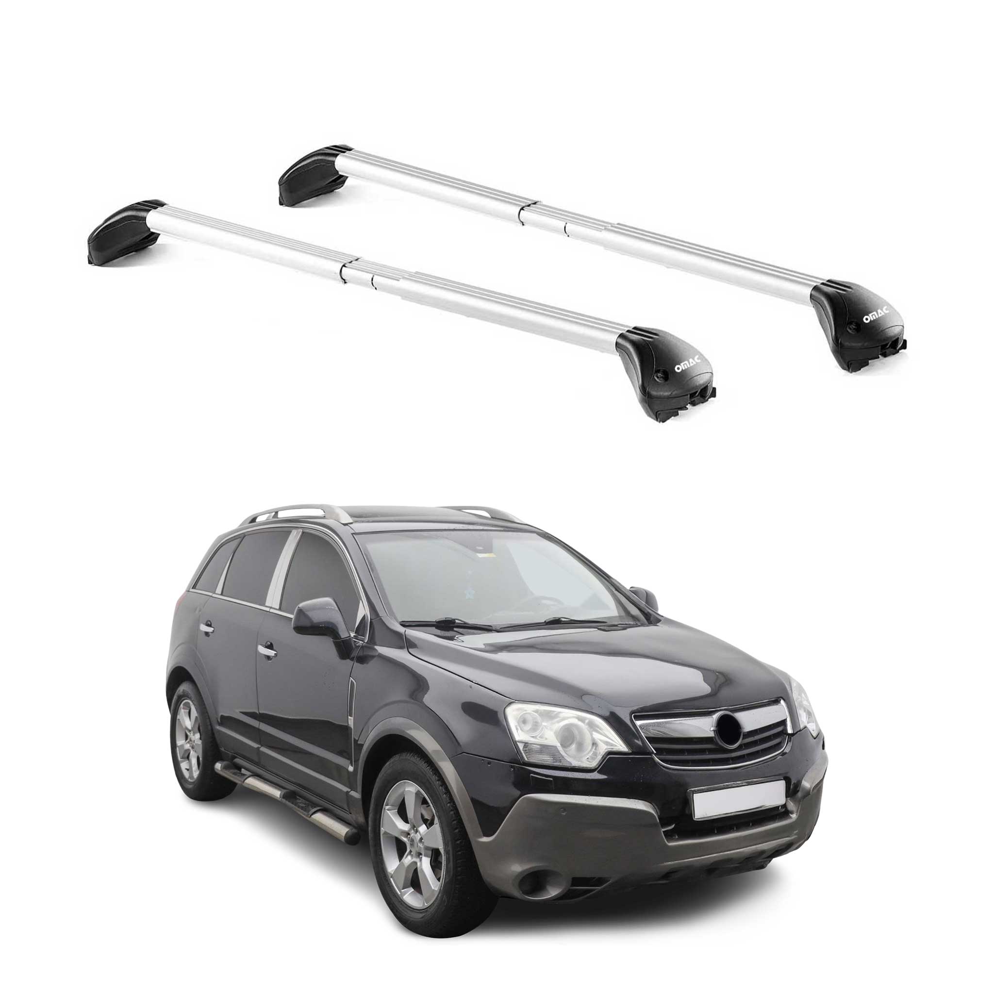 Barres de toit transversales pour Opel Antara 2006-2015 5P Gris Argenté 2x ABE