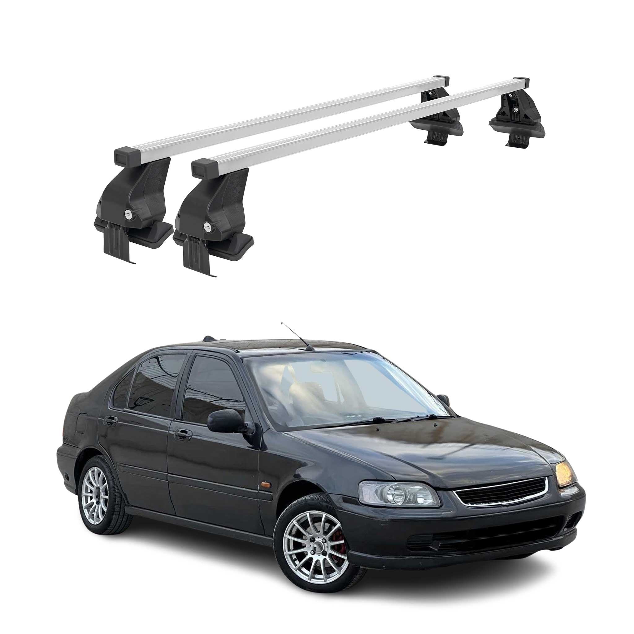 Barres de toit transversales pour Honda Civic VI HB 1996-2001 Acier Gris