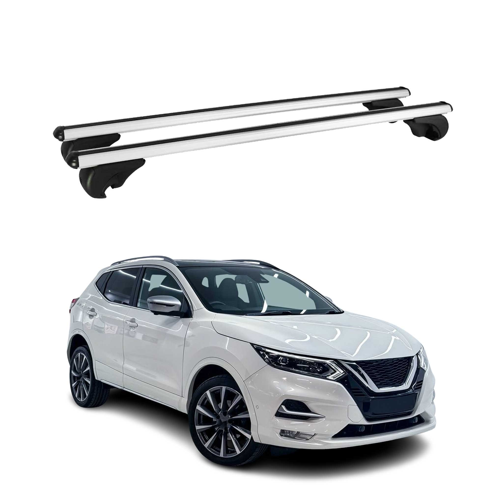 Barres de toit Transversales pour Nissan Qashqai 2014-2021 Aluminium Argent