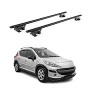 Barres de toit transversales pour Peugeot 207 Break 2007-2013 Alu Noir 2x ABE