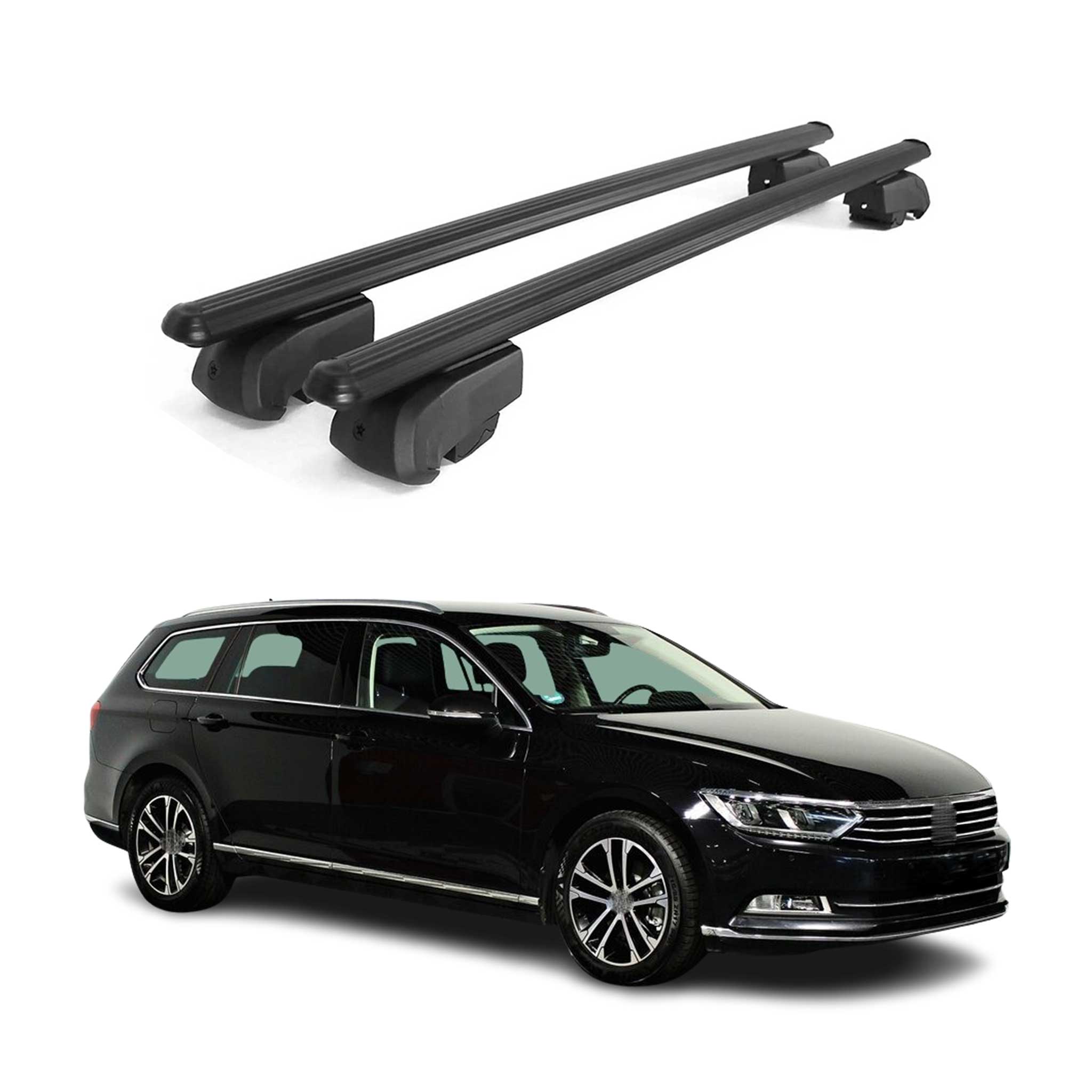 Barres de toit Transversales pour VW Passat B8 Variant 2015-2019 Alu ABE