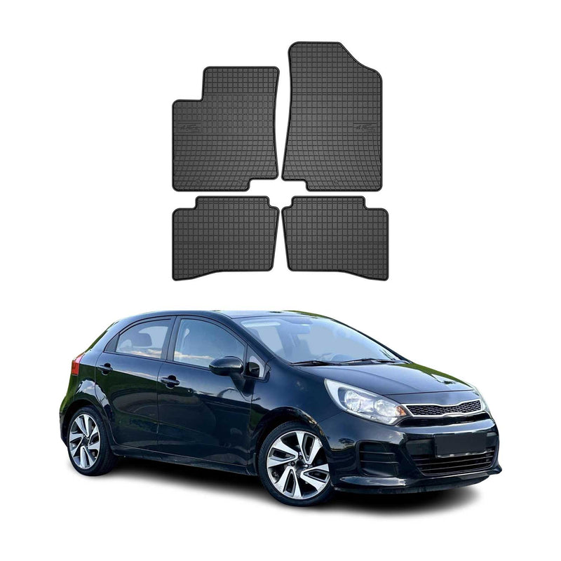 Tapis de Sol pour Kia Rio 2011-2017 Caoutchouc Noir