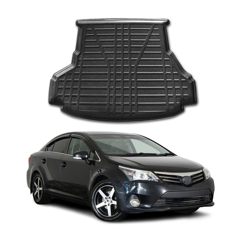 Tapis de Coffre pour Toyota Avensis 2008-2018 Berline Break en TPE Noir