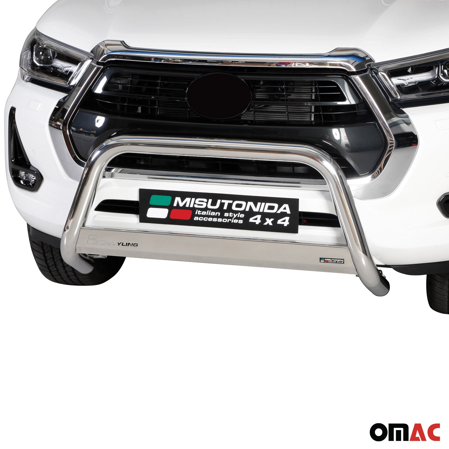 Pare-buffle Avant pour Toyota Hilux 2021-2026 63mm en Acier Inoxydable Argent