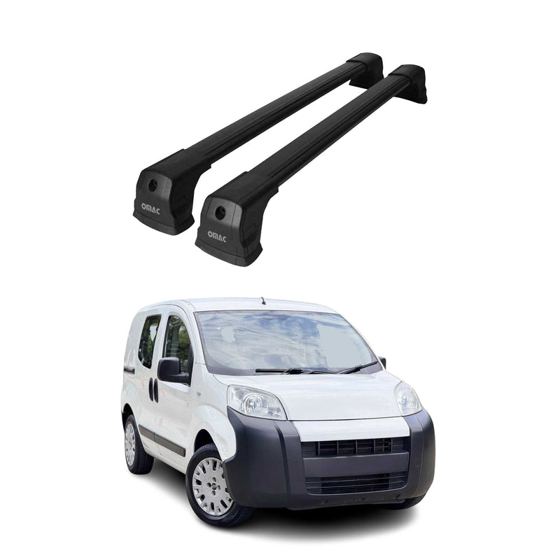 Barres de Toit Transversales pour Citroen Nemo 2008-2016 Alu Noir 2x