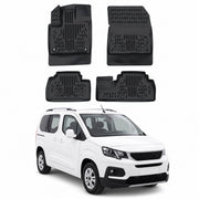 Tapis de sol pour Peugeot Rifter 2018-2027 Noir 3D en Caoutchouc TPE 4Pcs