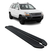Marchepieds Latéraux pédale pour Kia Sportage 2004-2010 Noir Aluminium 2Pcs