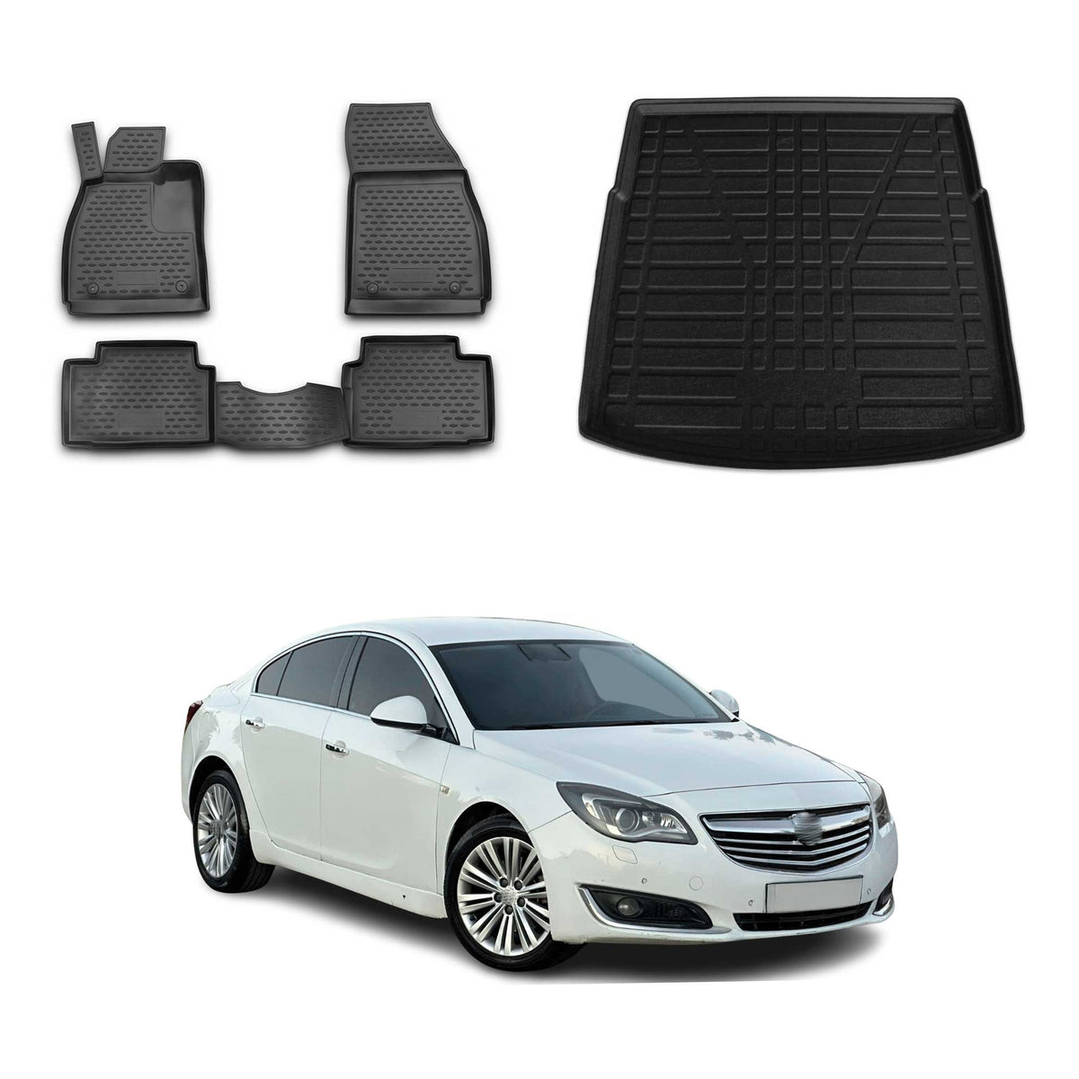 OMAC Kit Tapis de Sol et Coffre pour Opel Insigna Sports Tourer 2009-2017