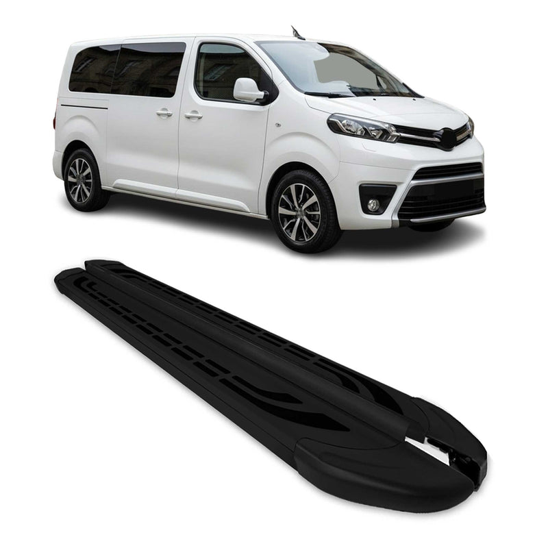 Marchepieds Latéraux pour Toyota Proace 2017-2025 Aluminium Noir L1 Court 2Pcs