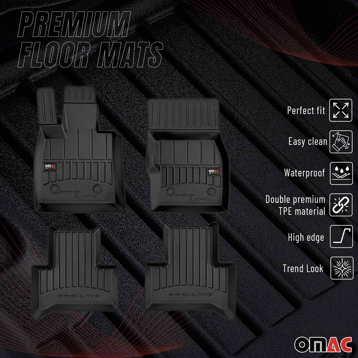 OMAC Tapis de sol caoutchouc pour Alfa Romeo Stelvio 2016-2026 Noir Premium