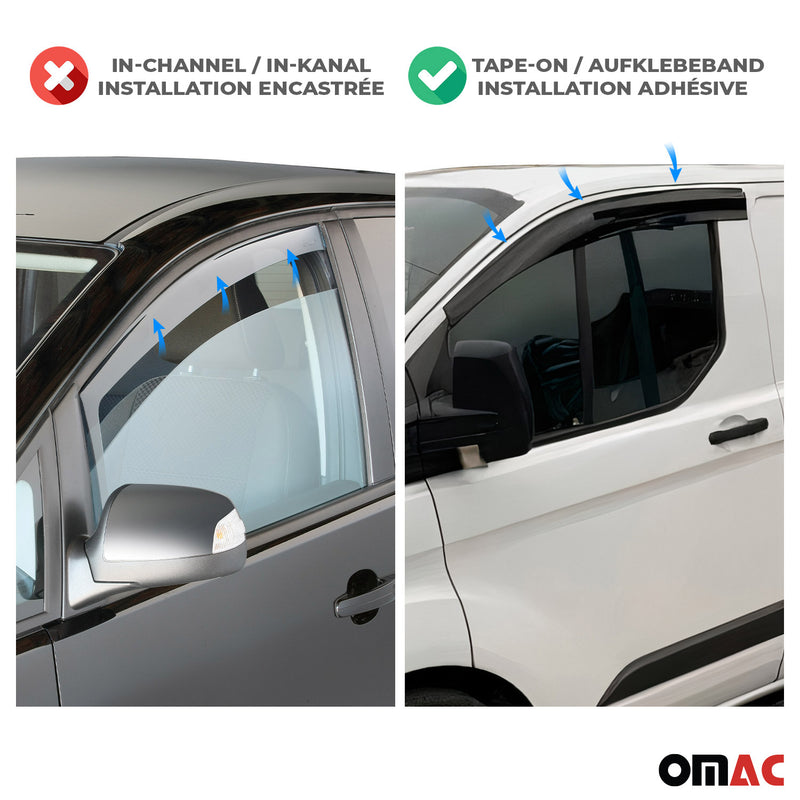 Déflecteurs de vent et de pluie pour MERCEDES GLE 2015-2018 Acrylique Noir 4 pcs
