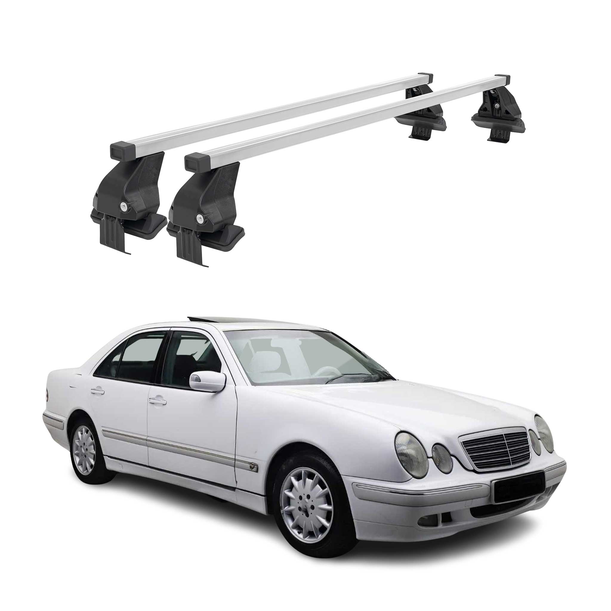 Barres de toit transversales pour Mercedes Classe E W210 1995-2002 Gris