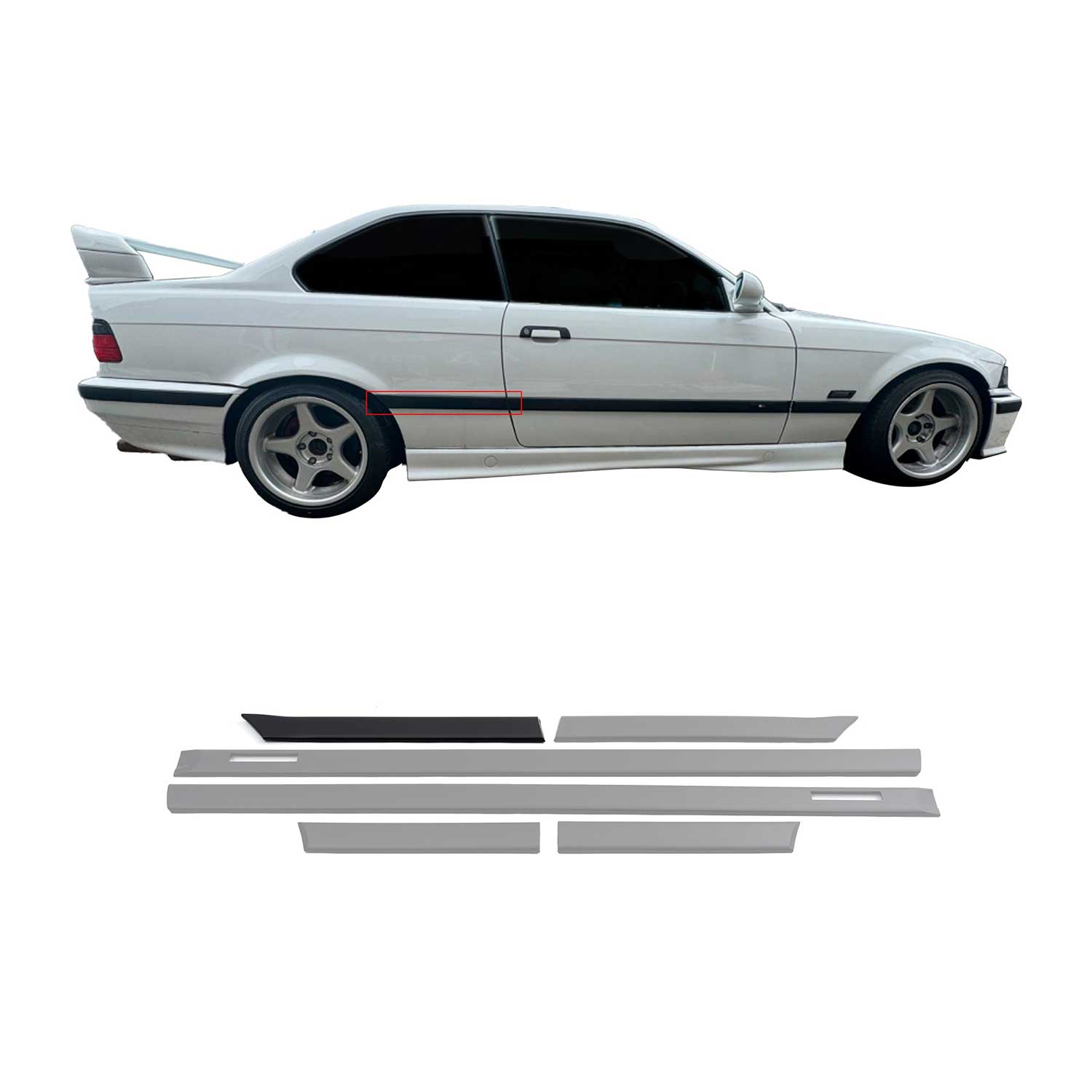 Baguettes latérales Garnitures De Portière pour BMW Series 3 E36 Coupe/ Cabrio