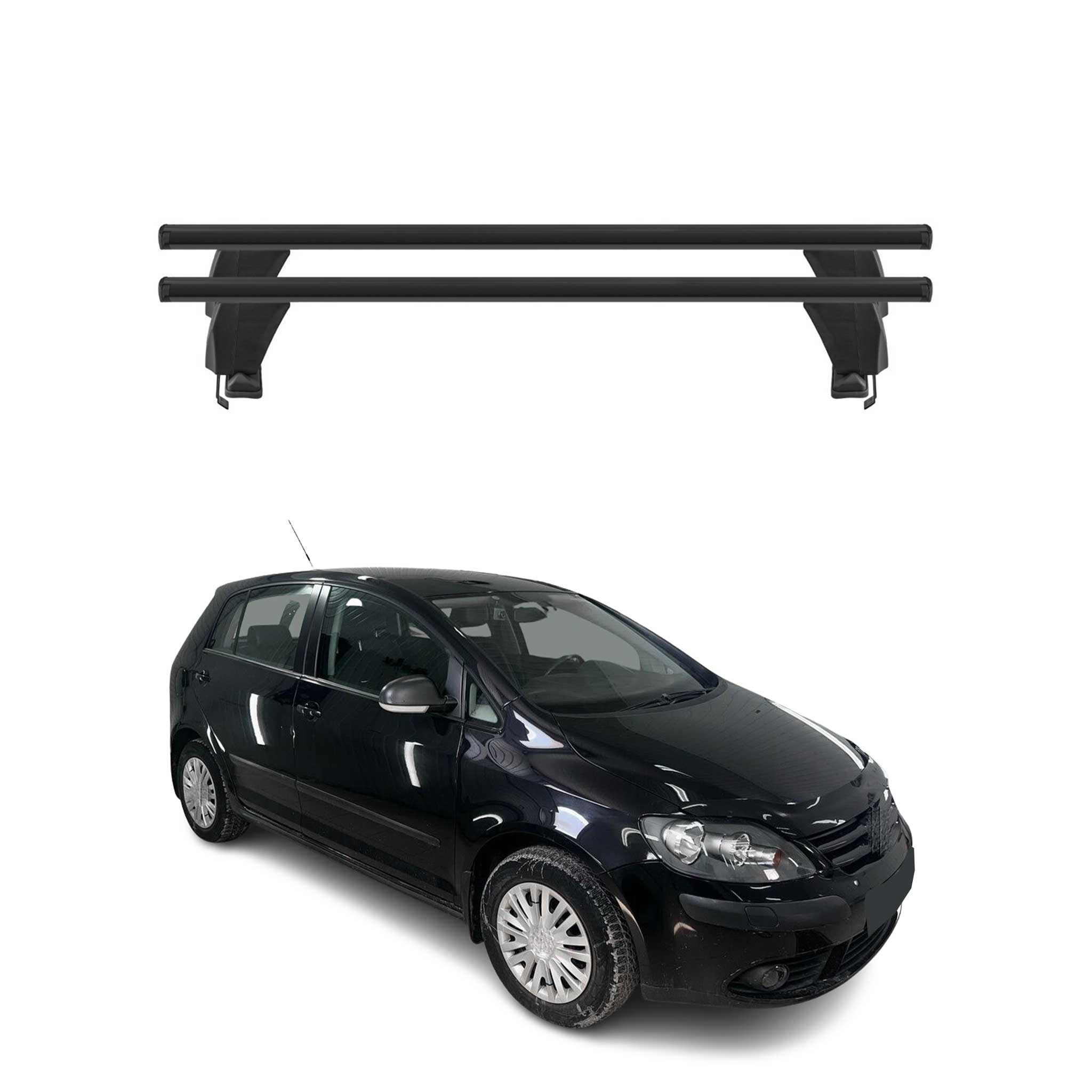 Menabo Barres de toit Transversales pour VW Golf V Plus 2003-2008 Alu Noir ABE