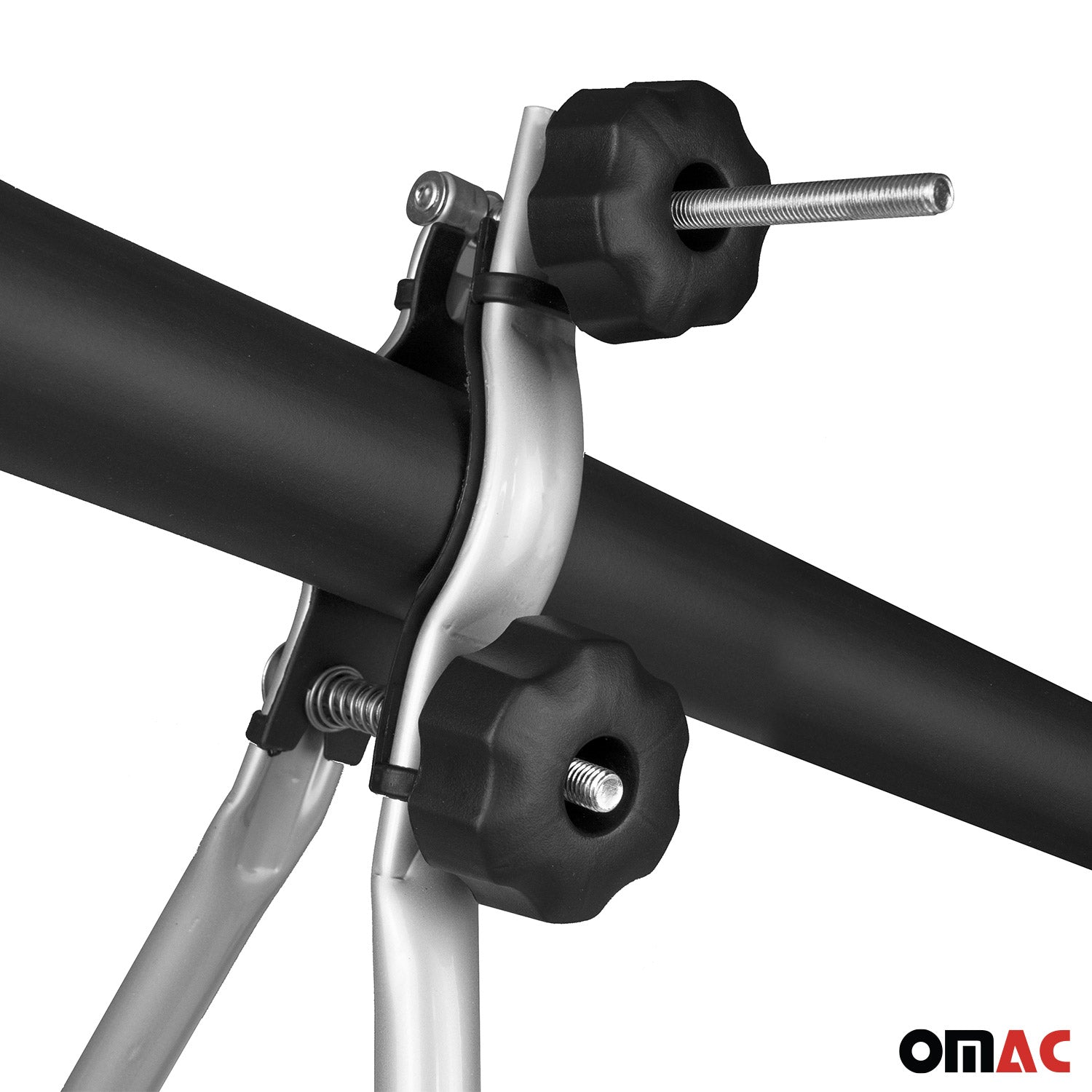 2 Menabo Porte-vélo de toit Huggy Pour 2 Vélo 15kg en Acier Argent