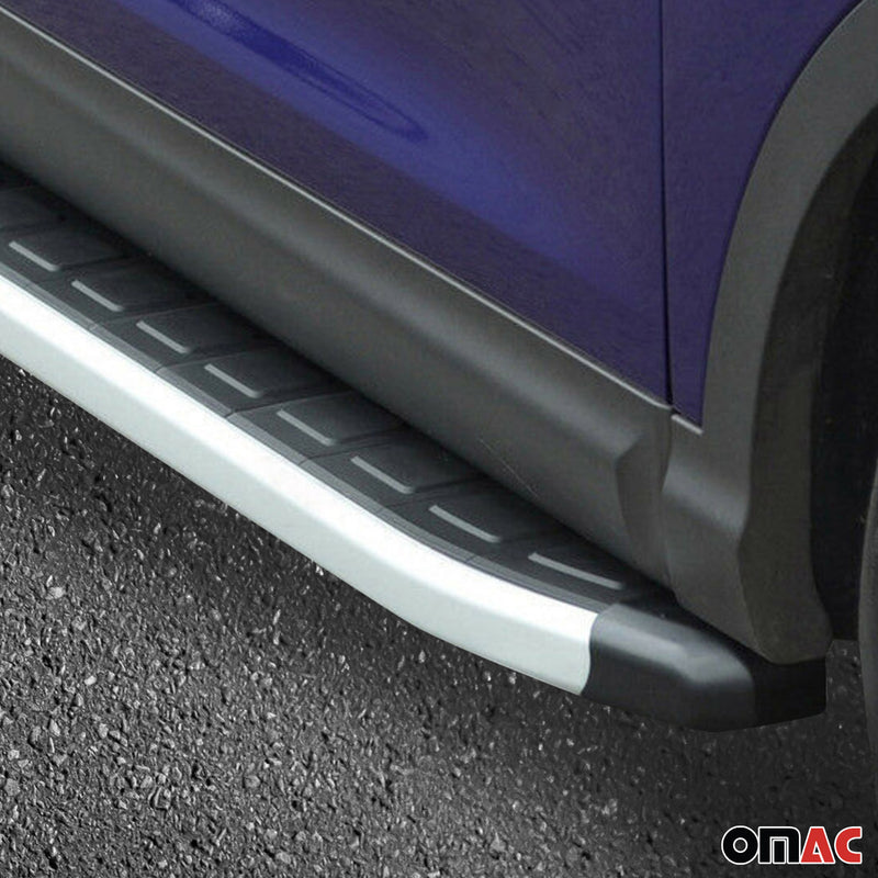 Marchepieds Latéraux pour Jeep Renegade 2015-2024 Aluminium Noir Gris 2Pcs