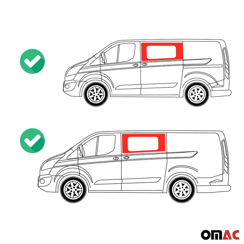 Vitre de Porte pour Ford Transit Custom 2013-2024 L1 L2 Gauche Avant Coulissante