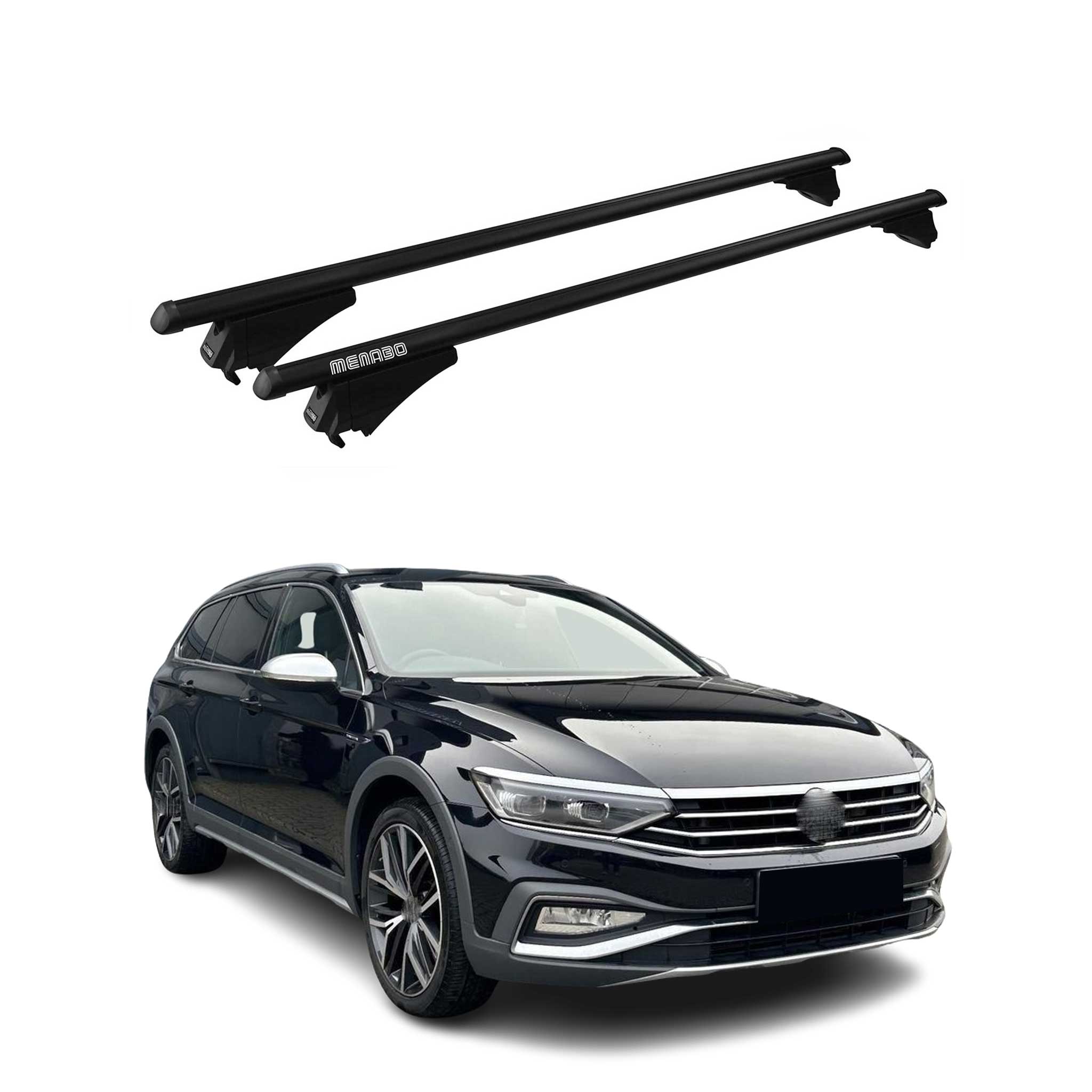 Tiger Barres de toit transversales pour VW Passat B8 Alltrack 2019-2023 FL Noir
