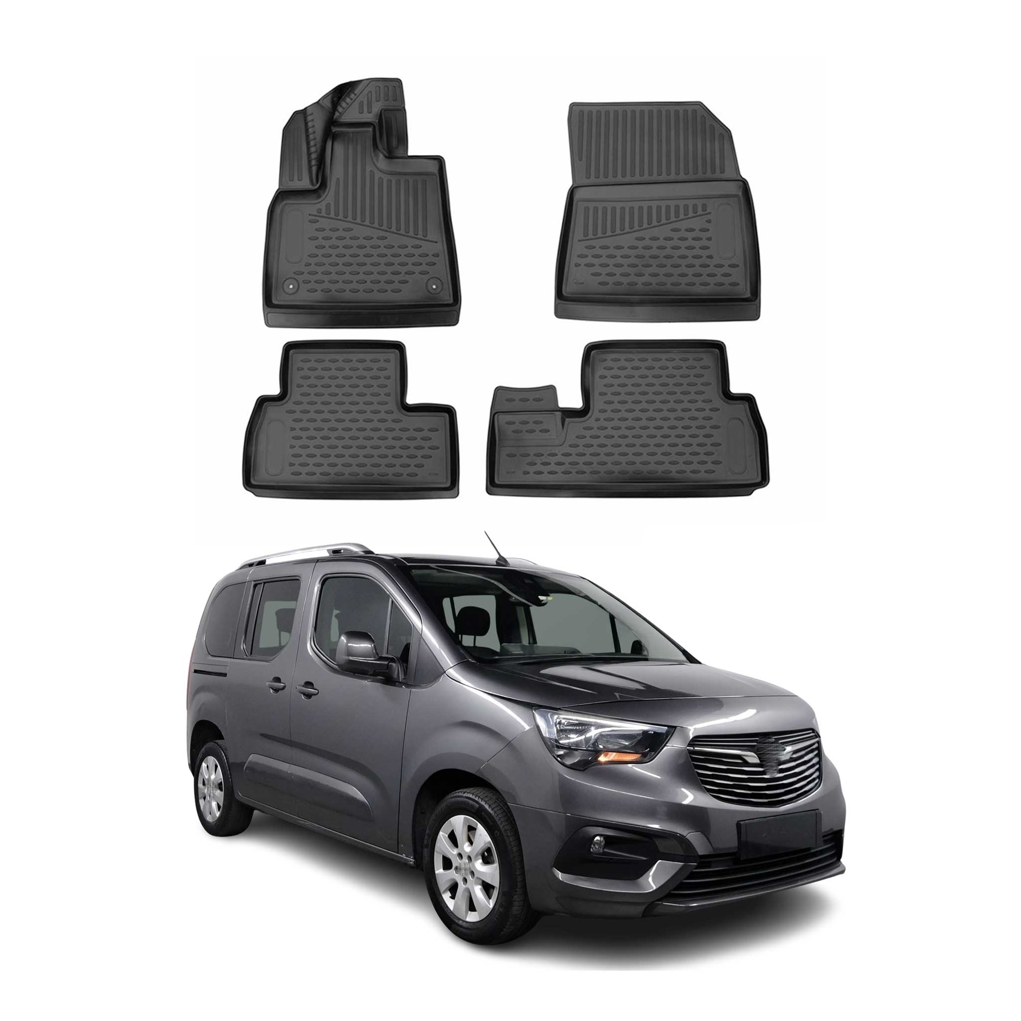 Tapis de Sol pour Opel Combo 2019-2023 5 Places Caoutchouc TPE Noir