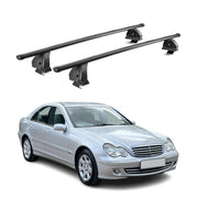 Barres de toit transversales acier pour Mercedes Classe C W203 2001-2007 Noir 2x