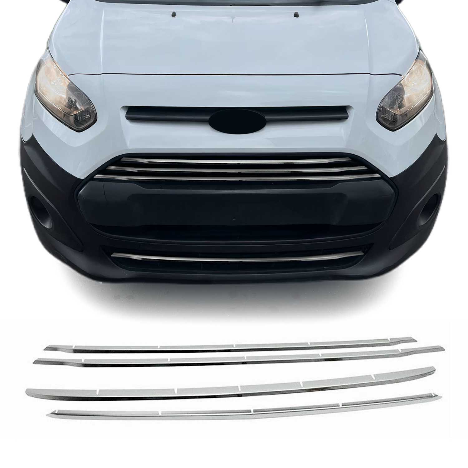 Moulure de Grille de Calandre pour Ford Connect 2014-2019 Chromé 4Pcs
