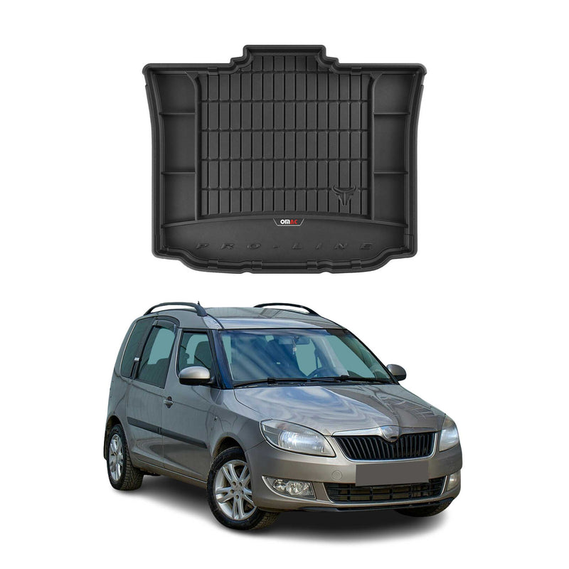 Tapis de Coffre pour Skoda Roomster 2006-2015 TPE Noir