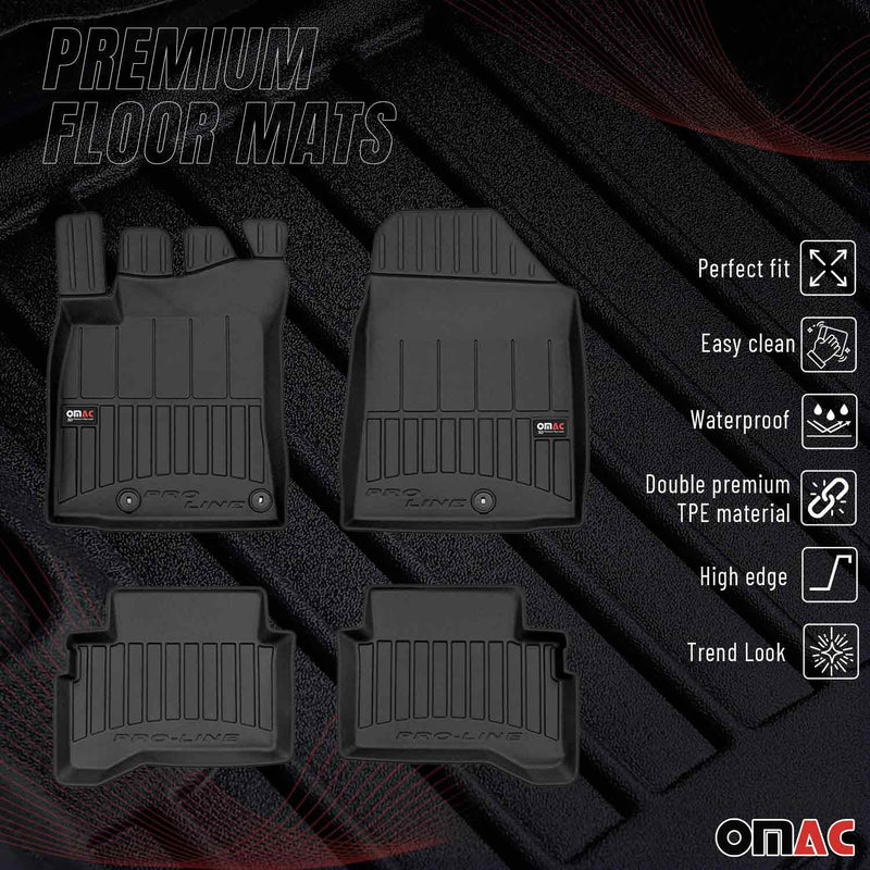 OMAC Tapis de sol en caoutchouc pour Hyundai Ioniq 2016-2022 Noir Premium