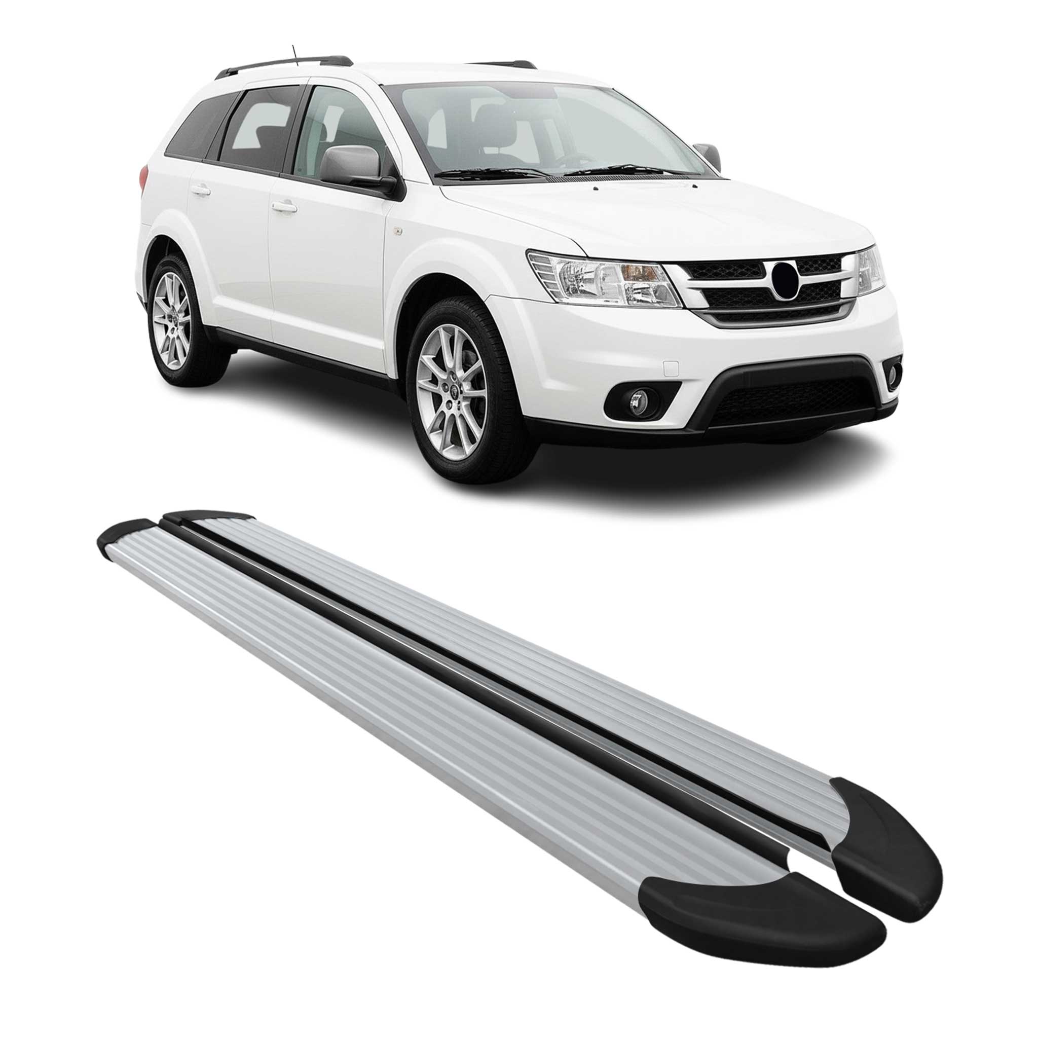Marchepieds Latéraux pédale pour Fiat Freemont 2011-2016 Aluminium Argent 2Pcs