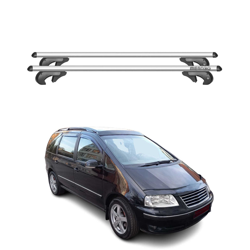 Barres de toit transversales pour VW Sharran 7M1B 2003-2009 90kg Alu Gris