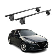 Barres de toit transversales acier pour Mazda 3 III HB 2014-2018 TÜV Noir 2Pcs