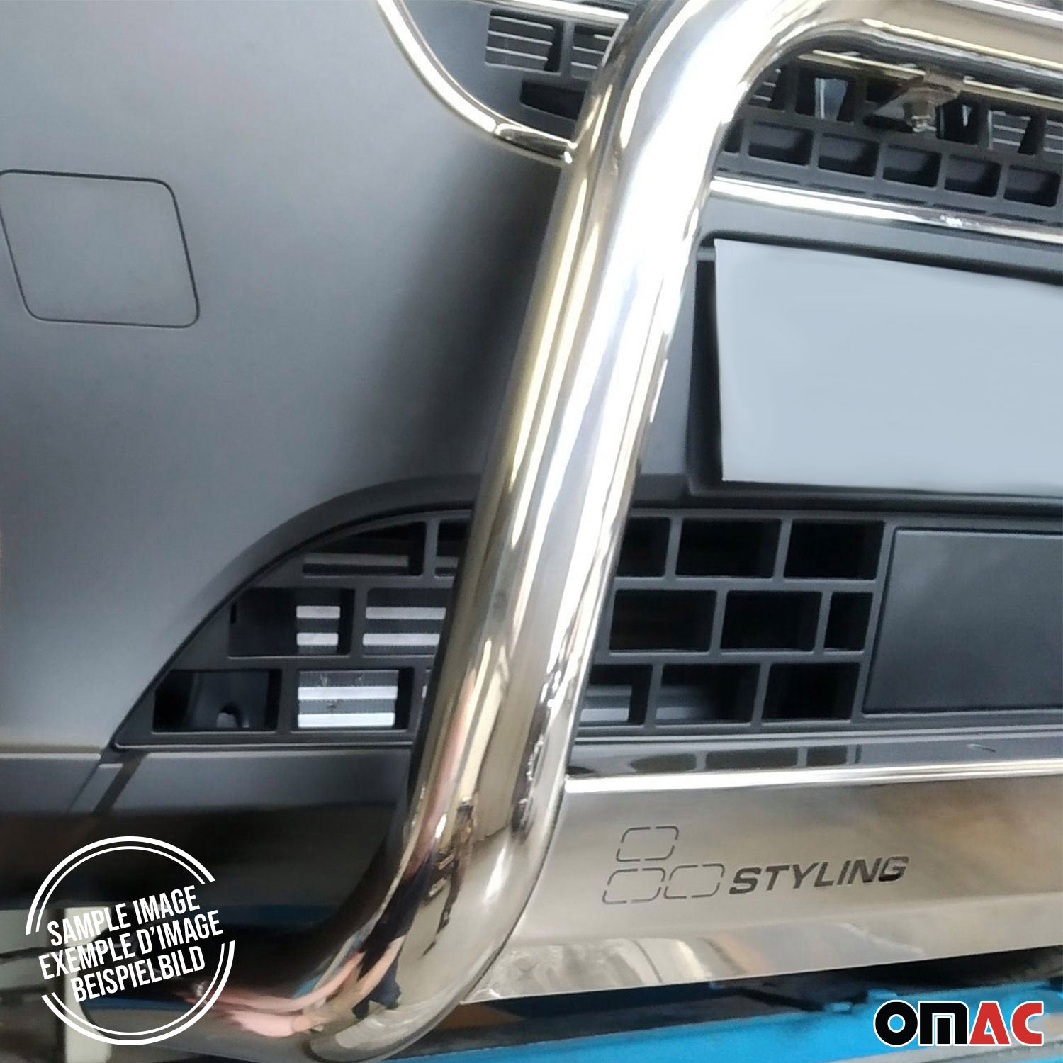 Pare-buffle Avant pour Opel Grandland X 2017-2024 63mm en Acier Inoxy Argent