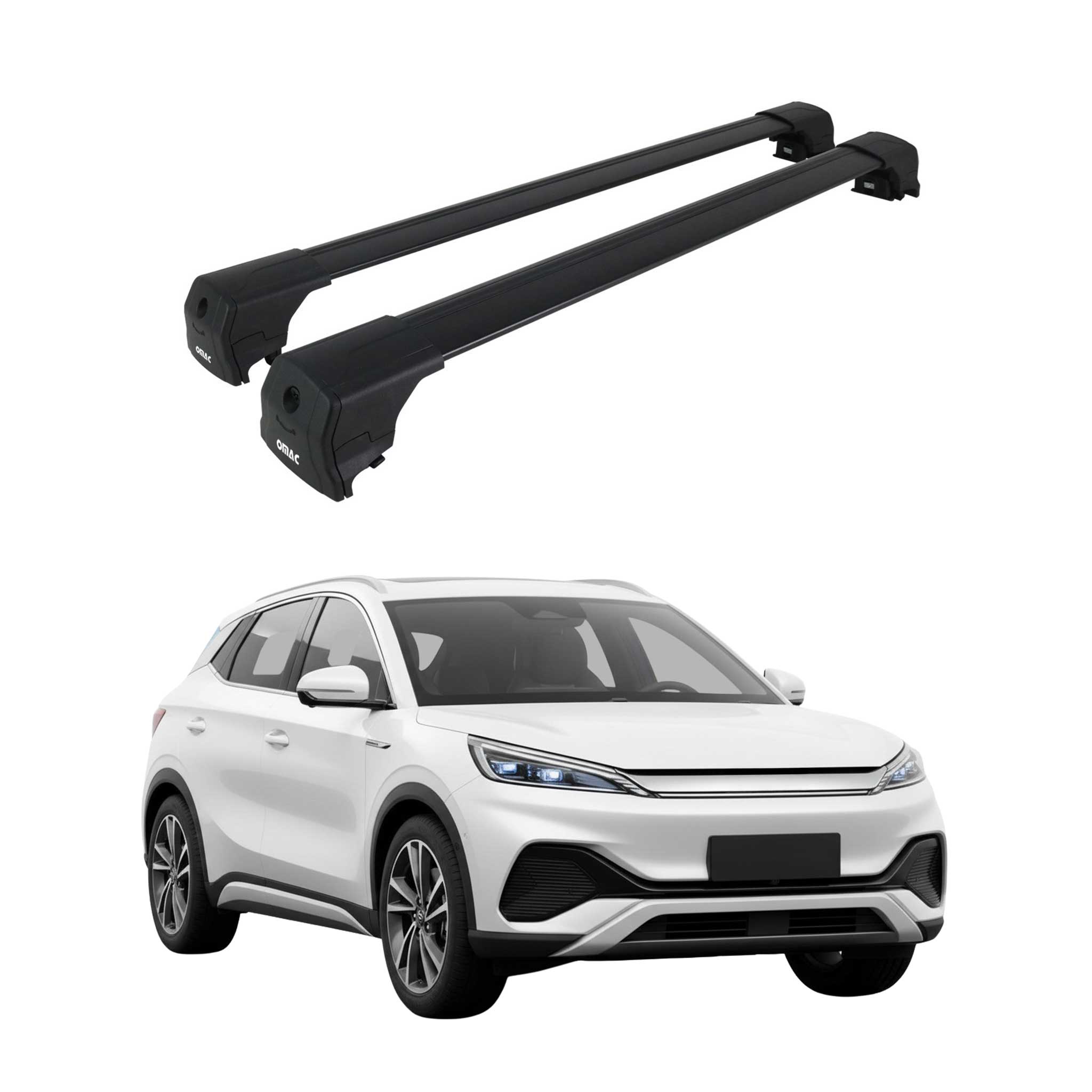 Barres De Toit Transversales pour BYD Atto 3 2022-2026 Aluminium Noir ABE 2x