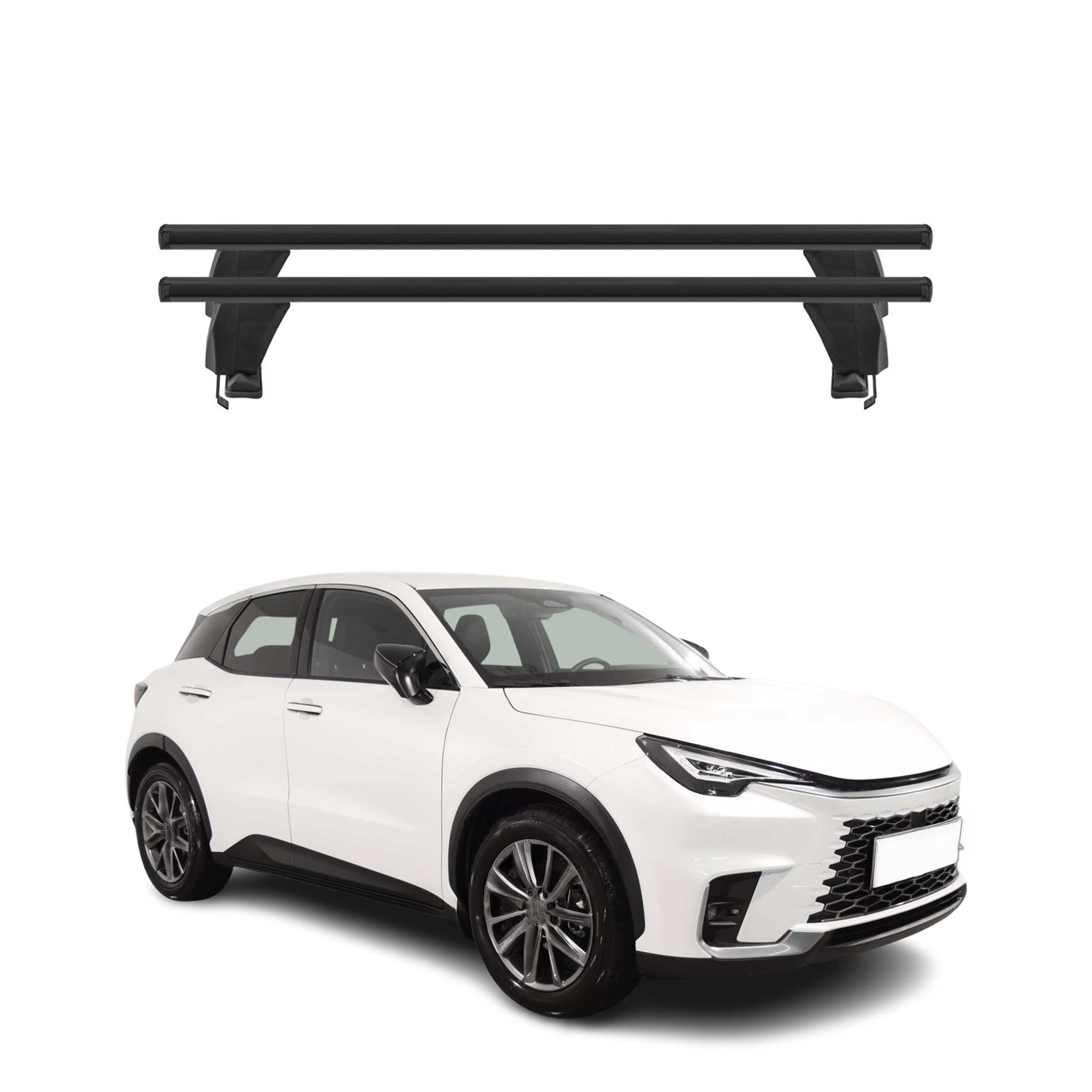 Menabo Barres de toit transversales pour Lexus LBX 2024-2026 Alu Noir 2x