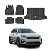 Kit Tapis de sol et coffre pour Kia e-Niro mk1 2018-2022 TPE Noir 5Pcs