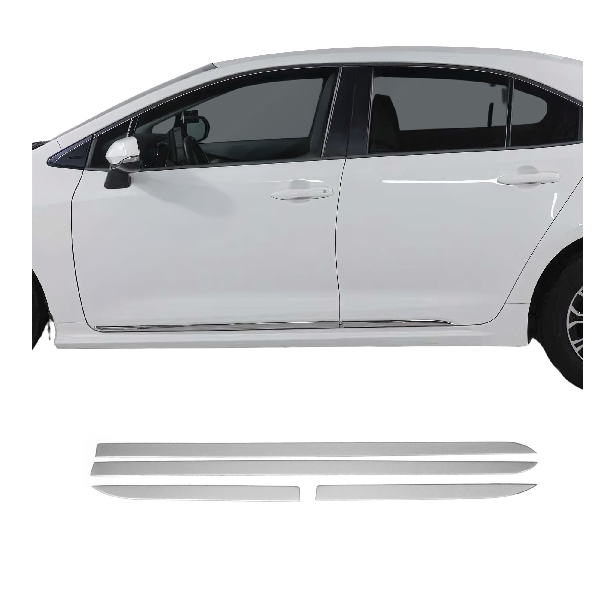 Garniture Baguette de porte latérale pour Toyota Corolla Berline 2019-2026 inox