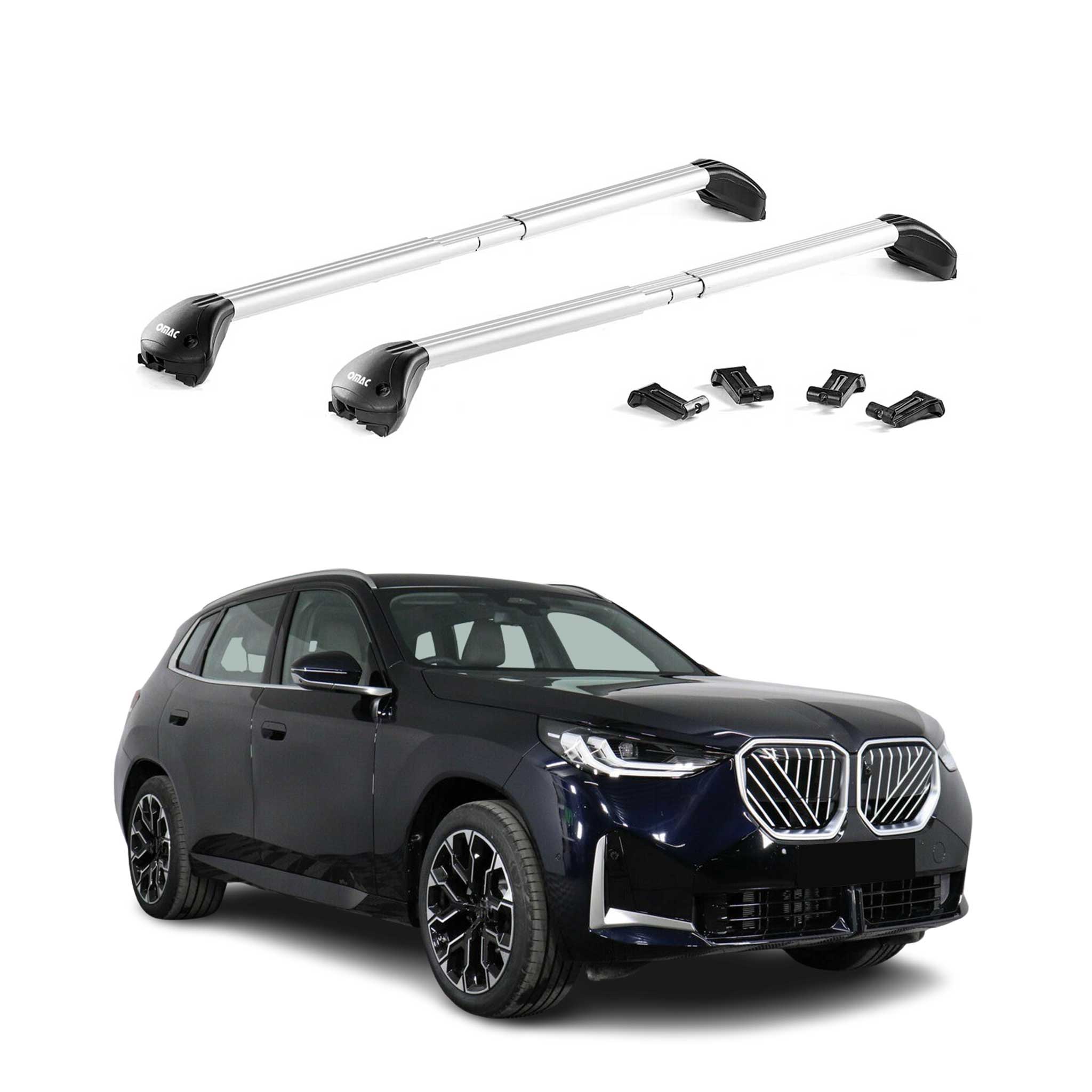 Barres de toit transversales pour BMW X3 G45 2024-2026 Aluminium Gris 2x ABE