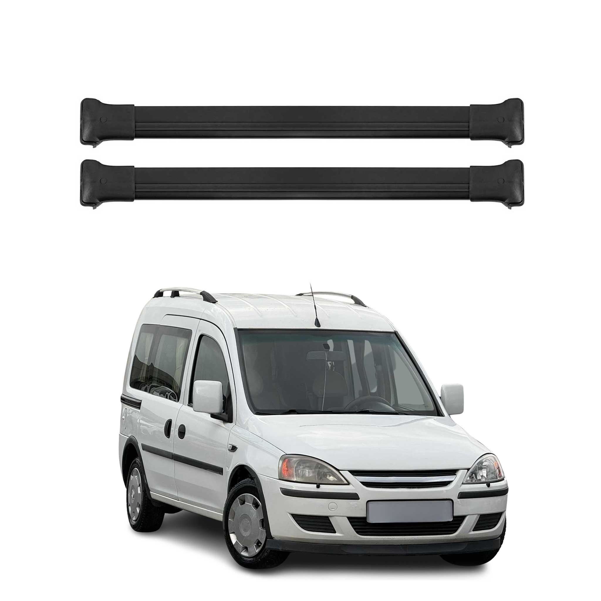 Barres De Toit Transversales pour Opel Combo C 2001-2011 Alu Noir 2x