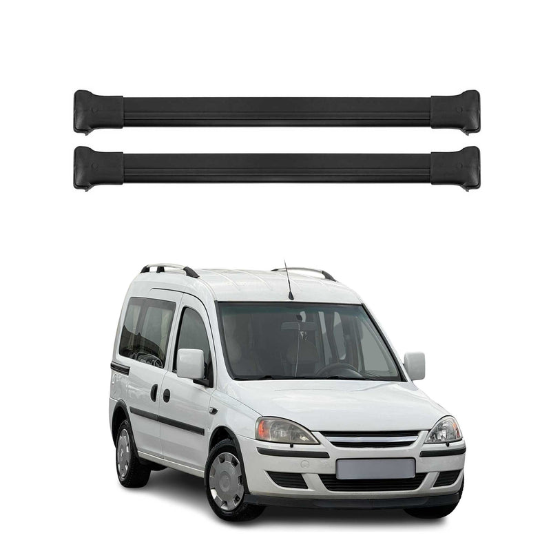 Barres De Toit Transversales pour Opel Combo C 2001-2011 Alu Noir 2x
