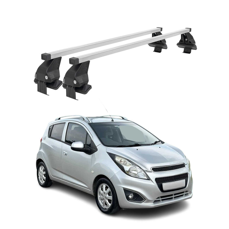 Barres de toit transversales pour Chevrolet Spark M400 2016-2024 Acier Gris