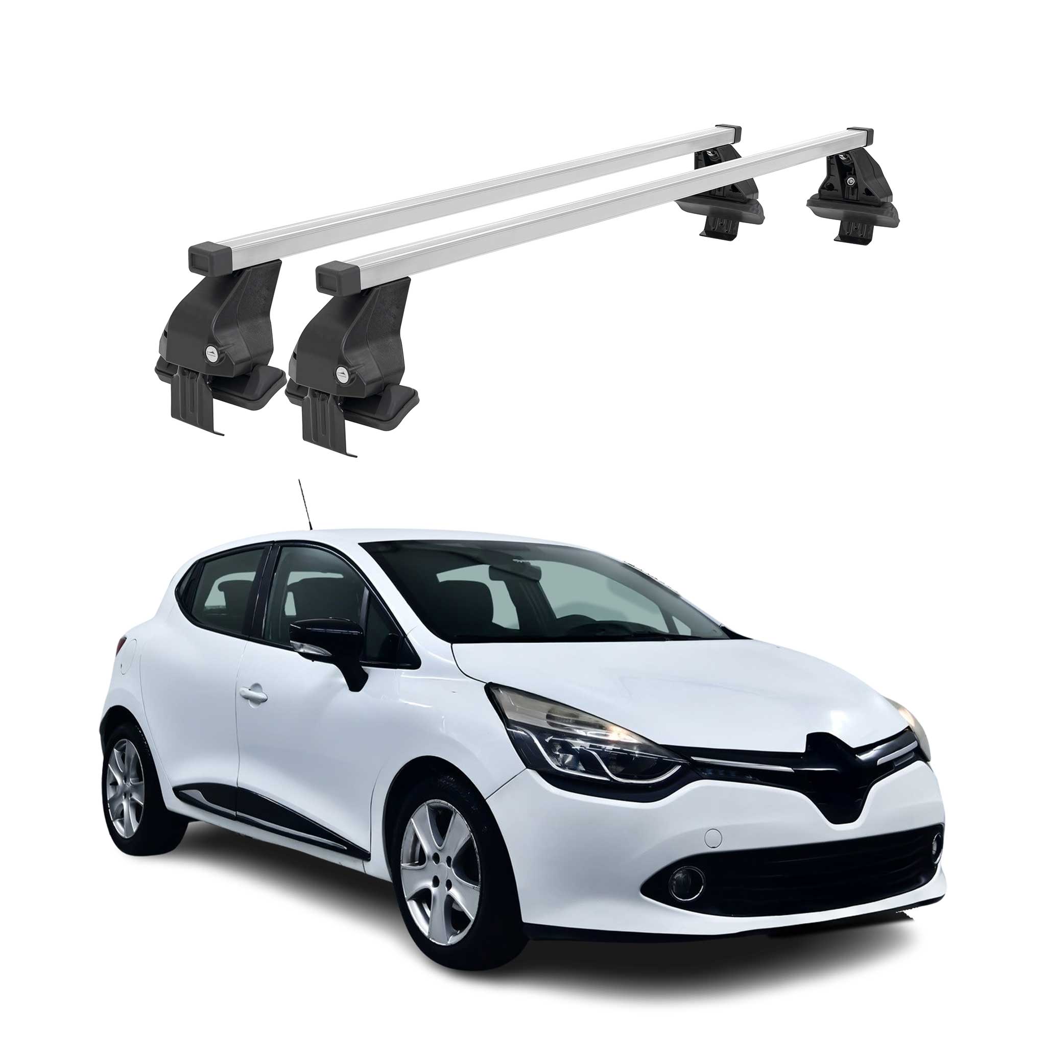 Barres de toit transversales pour Renault Clio IV 2012-2019 Acier Gris