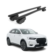 Barres de toit Transversales pour DS 7 Crossback E-Tense 2019-2026 Alu Noir 2Pcs