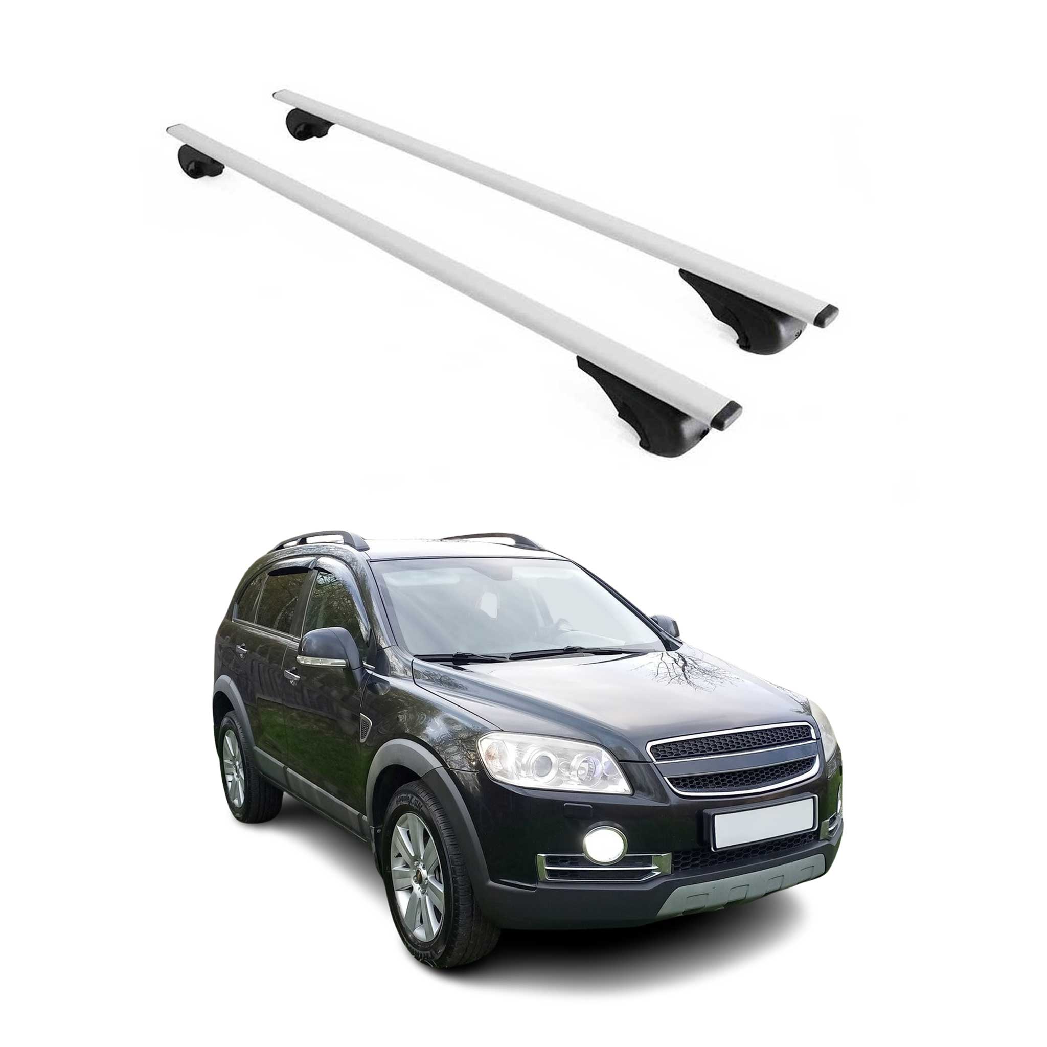 Barres de toit Transversales pour Chevrolet Captiva 2006-2015 Fer Argent