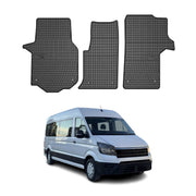 Tapis de Sol pour VW Crafter 2017-2026 Convient à 1ème rangée Noir Caoutchouc