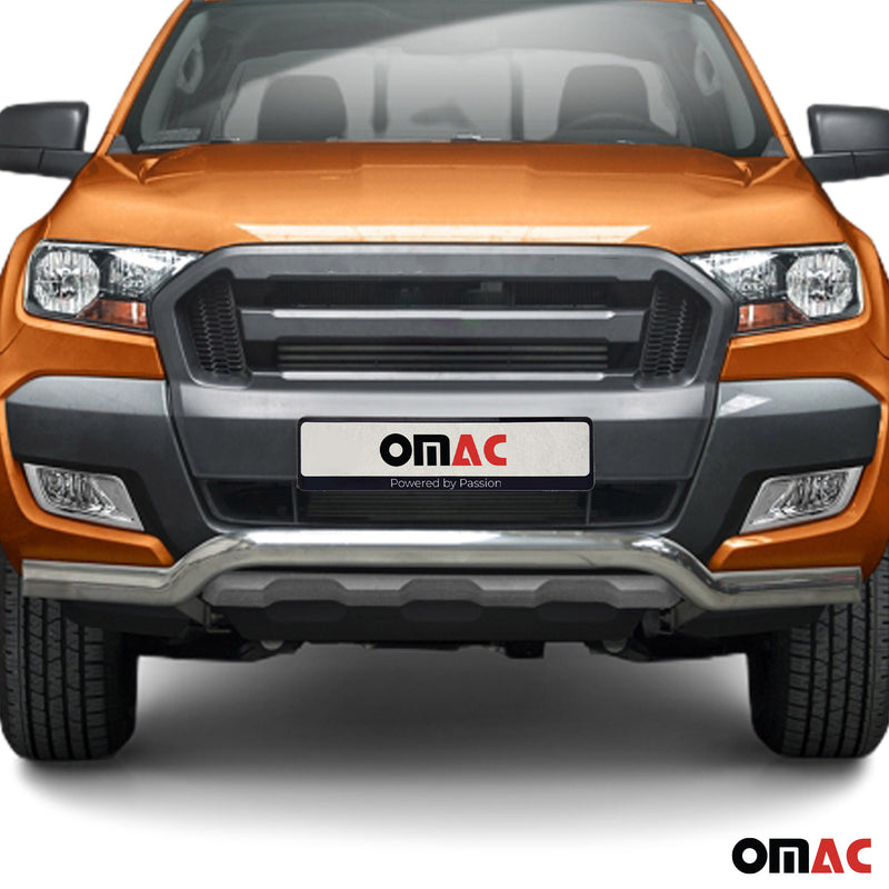 Pare-Buffle Avant Pour Ford Ranger 2015-2022 Acier Inoxydable Argent