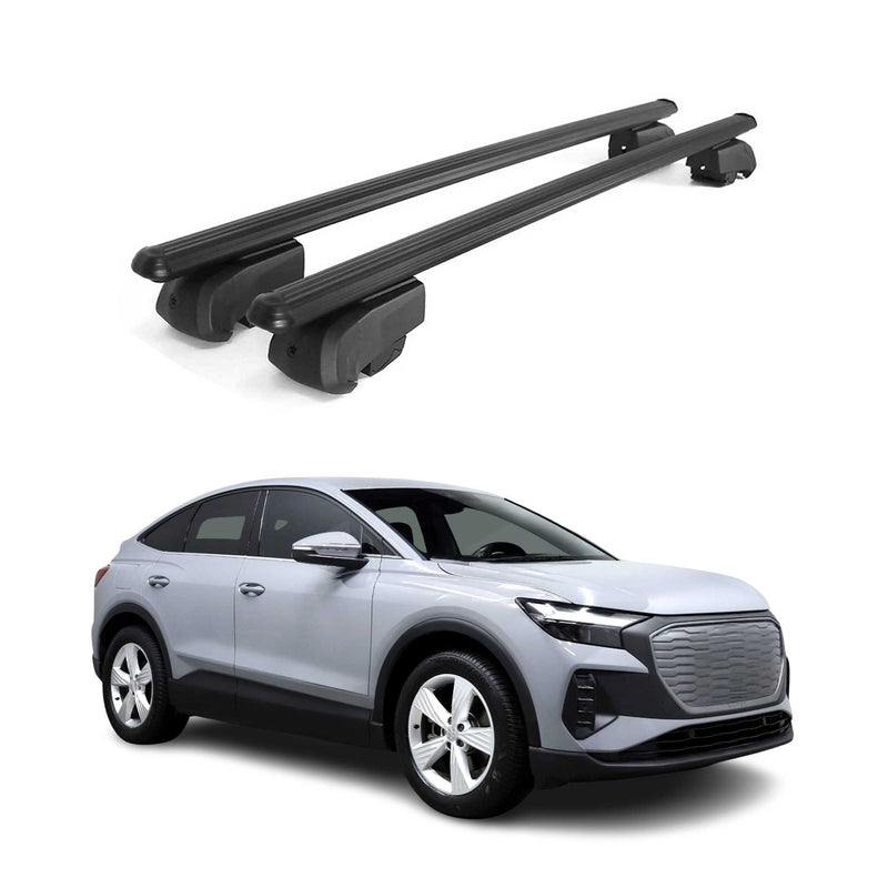 Barres de toit transversales pour Audi Q4 E-Tron 2021-2025 2x Alu Noir