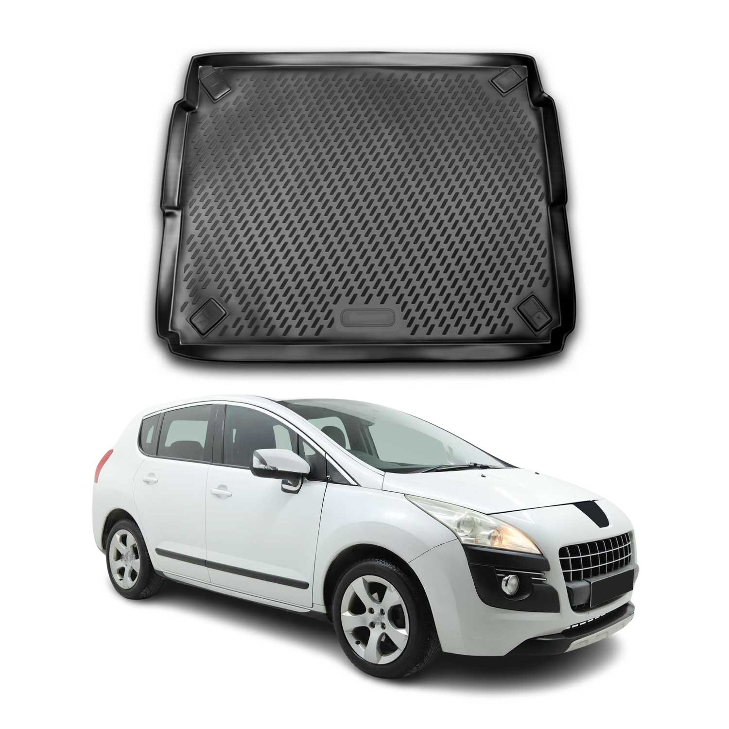 Tapis de Coffre pour Peugeot 3008 2010-2016 TPE Noir